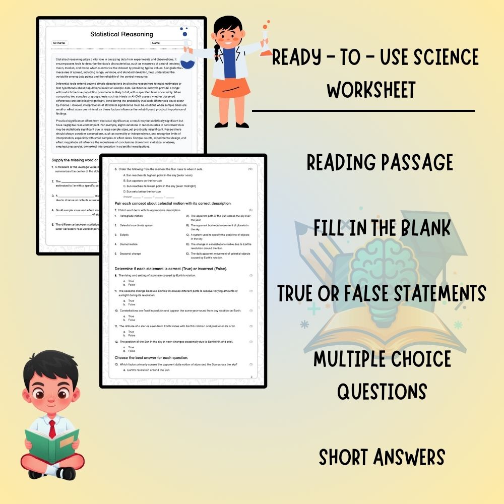 Grade 10 Science worksheet worksheet — Grade 10 Science – Statistical Reasoning Worksheet (Worksheet + Answer Key) | Ontar…