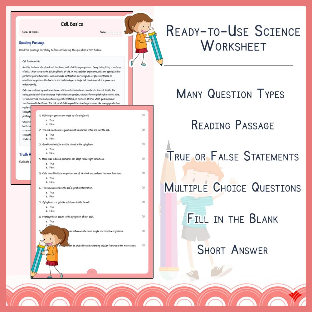 Grade 10 Science worksheet elena worksheet — Grade 10 Science | Cell Basics Worksheet | Alberta Standards — page 2