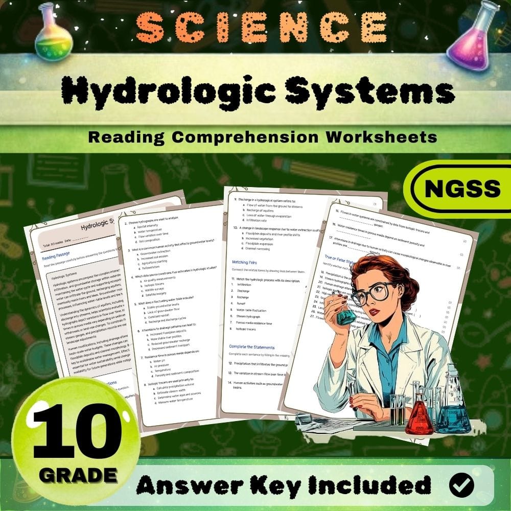 Grade 10 Science NGSS Bundle | Worksheets for Earth, Life & Physical Sciences — included worksheet 29