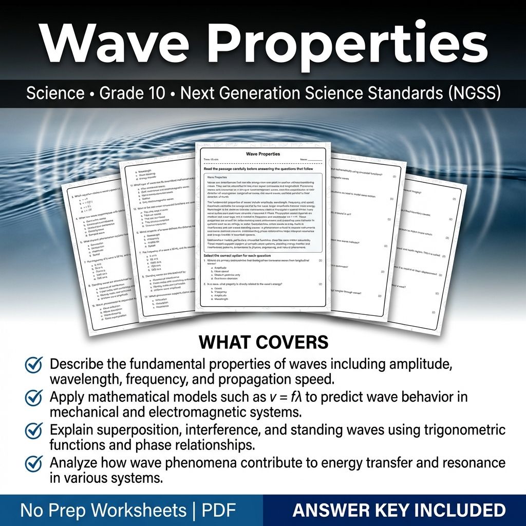Grade 10 Science Worksheets Bundle | Environmental, Physics & Biology Topics — included worksheet 35
