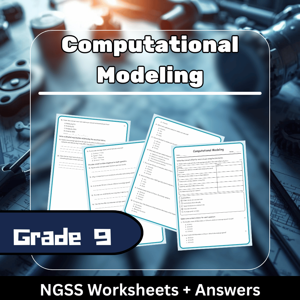 Grade 9 Science science 1 worksheet — Grade 9 Science | Computational Modeling Worksheet (Answer Key) NGSS Aligned