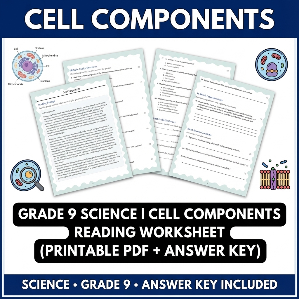 Grade 9 Science Unit Bundle | Human Body Systems & Cell Functions  — included worksheet 8