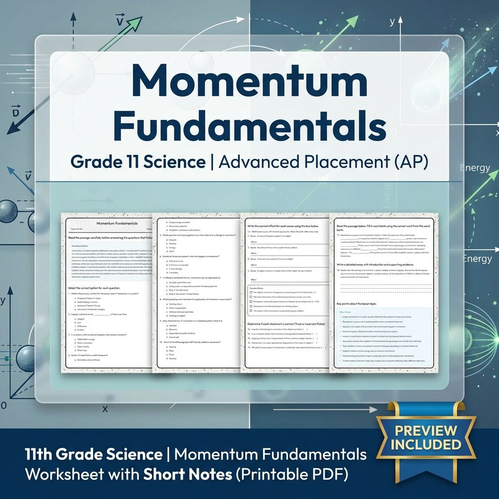 Grade 11 Physics Unit Worksheet Pack | Kinematics, Forces & Energy (Collection) — included worksheet 7