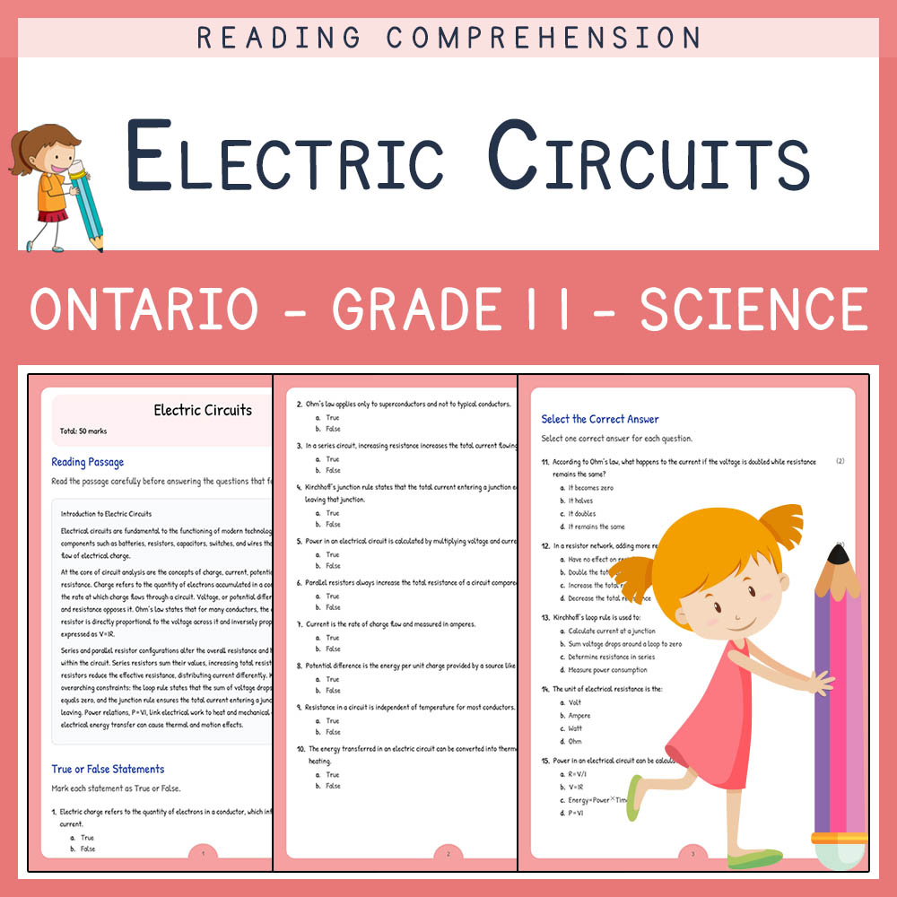 Grade 11 Science worksheet elena worksheet — Grade 11 Science  | Electric Circuits Worksheet Elena | Ontario Standard — pa…