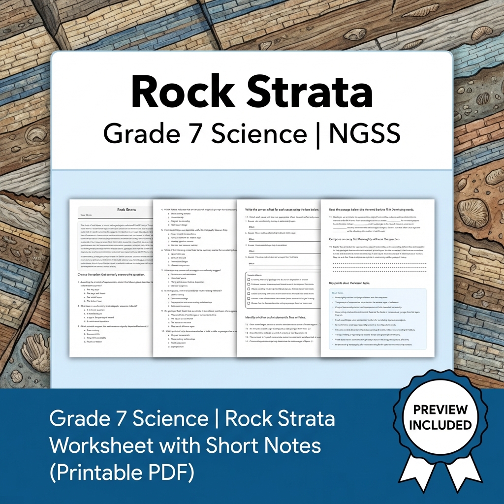 Grade 7 Science | Earth's Place in the Universe Bundle(NGSS Aligned Worksheets) — included worksheet 4