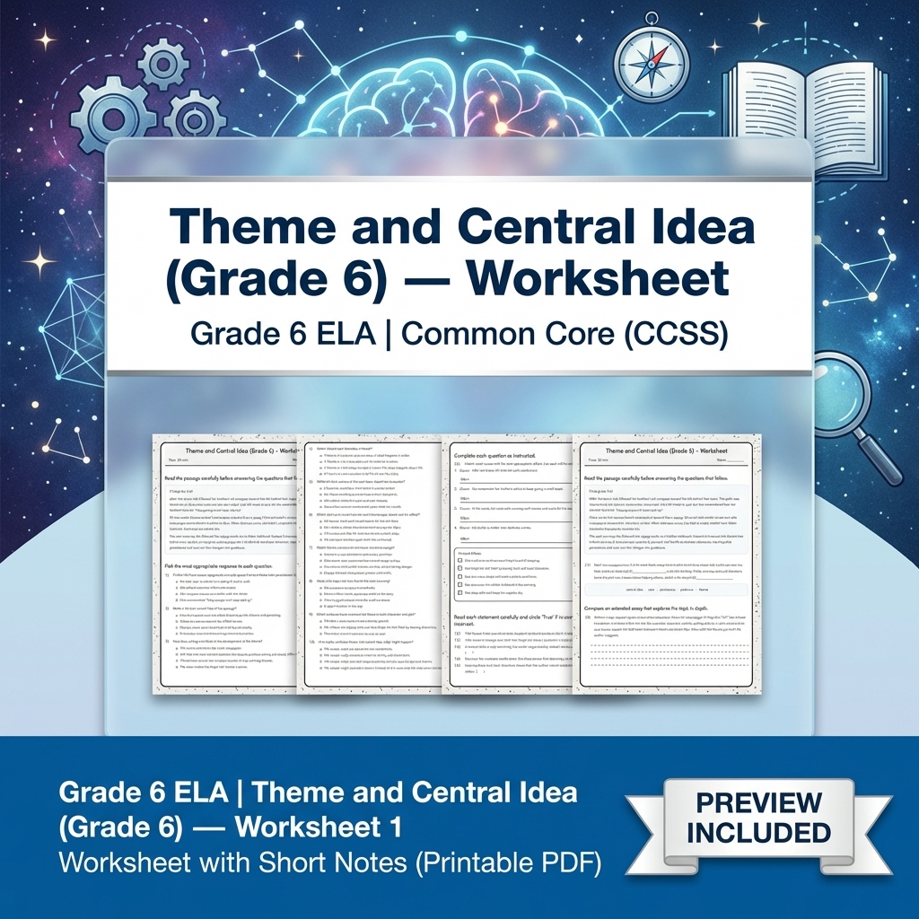 Grade 6 ELA Reading, Writing, & Grammar Full-Year Bundle (Common Core CCSS) — included worksheet 14