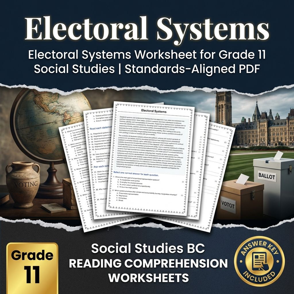Electoral Systems Worksheet for Grade 11 Social Studies | Standards-Aligned PDF