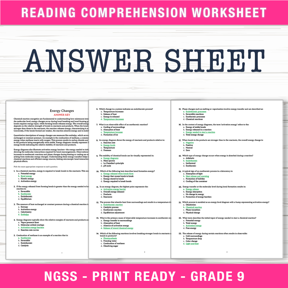 Grade 9 Science worksheet worksheet — Grade 9 Science | Energy Changes Worksheet (PDF + Answer Key) — page 2