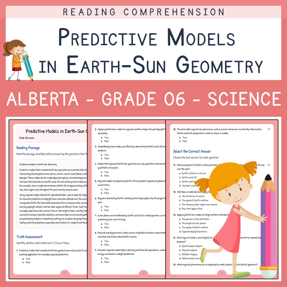 Grade 6 Science worksheet elena worksheet — Grade 6 Science | Predictive Models in Earth–Sun Geometry | Alberta — page 1