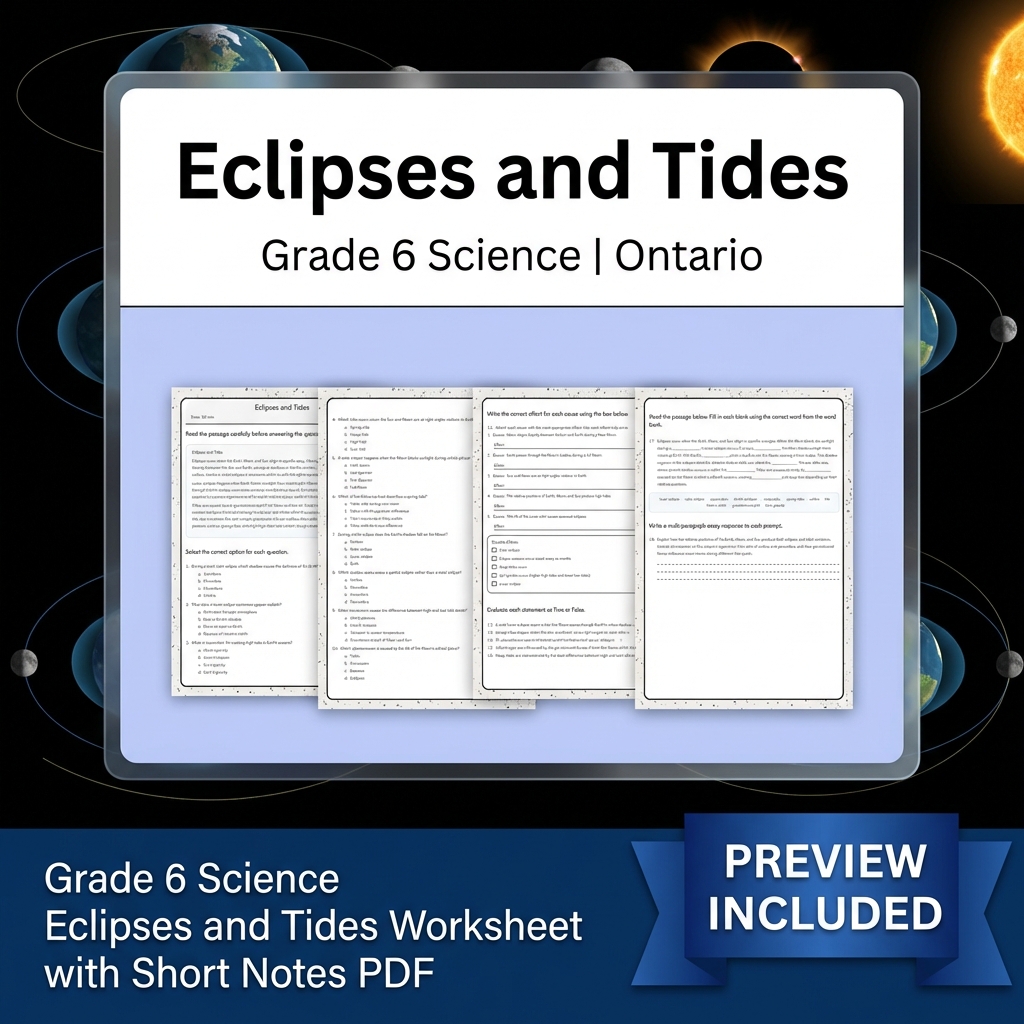 Grade 6 Science Lesson Group Bundle – Ontario Curriculum Worksheets — included worksheet 7