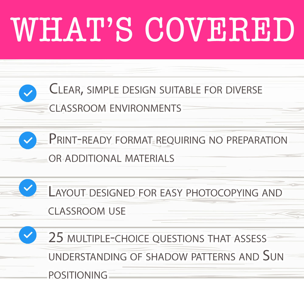 Grade 6 Science worksheet mcq paper worksheet — Grade 6 Science — Shadow Patterns Worksheet for Mastery — page 2