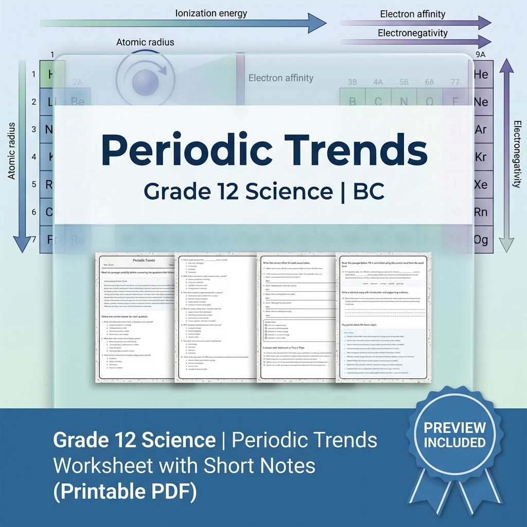 Grade 12 Science Full Year Bundle | Thermochemistry, Earth Systems, Genetics — included worksheet 25
