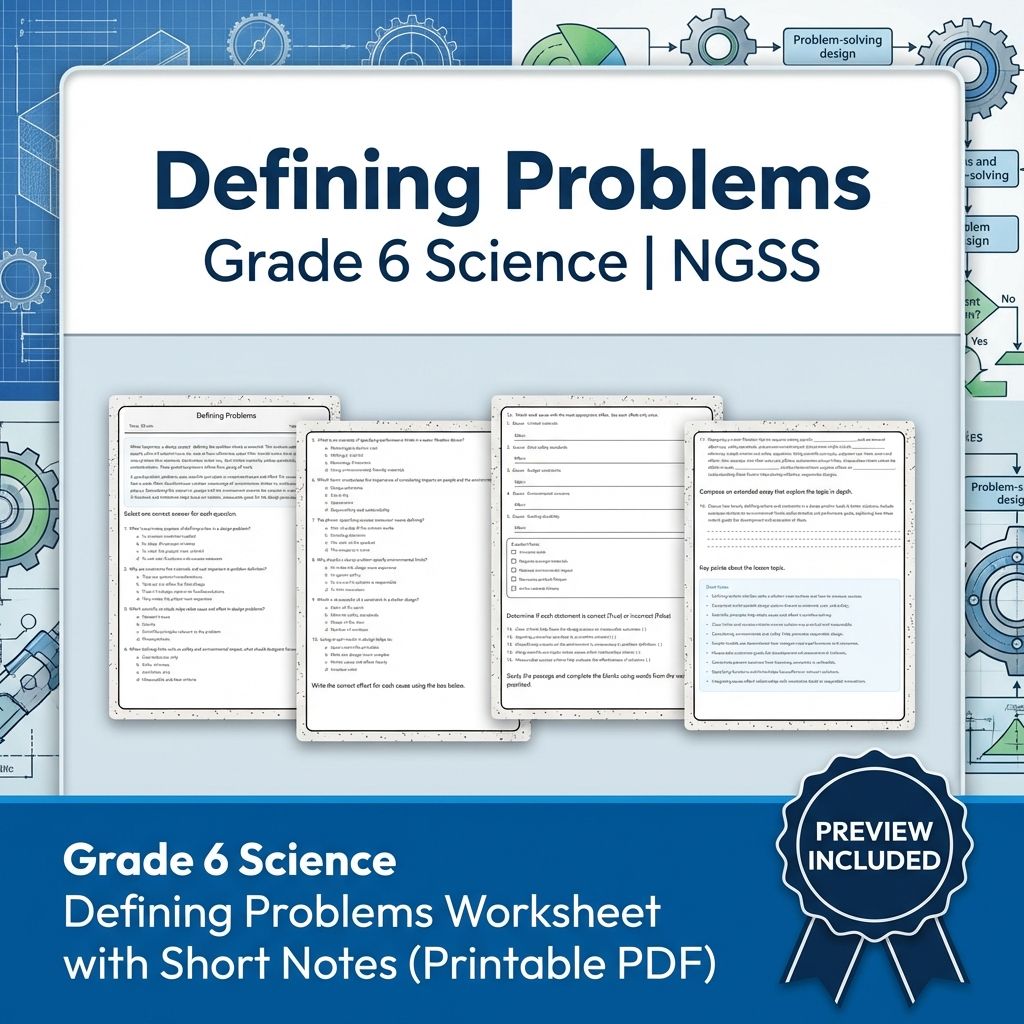 Grade 6 Science NGSS Engineering Design | STEM Worksheets & Activities Bundle — included worksheet 1