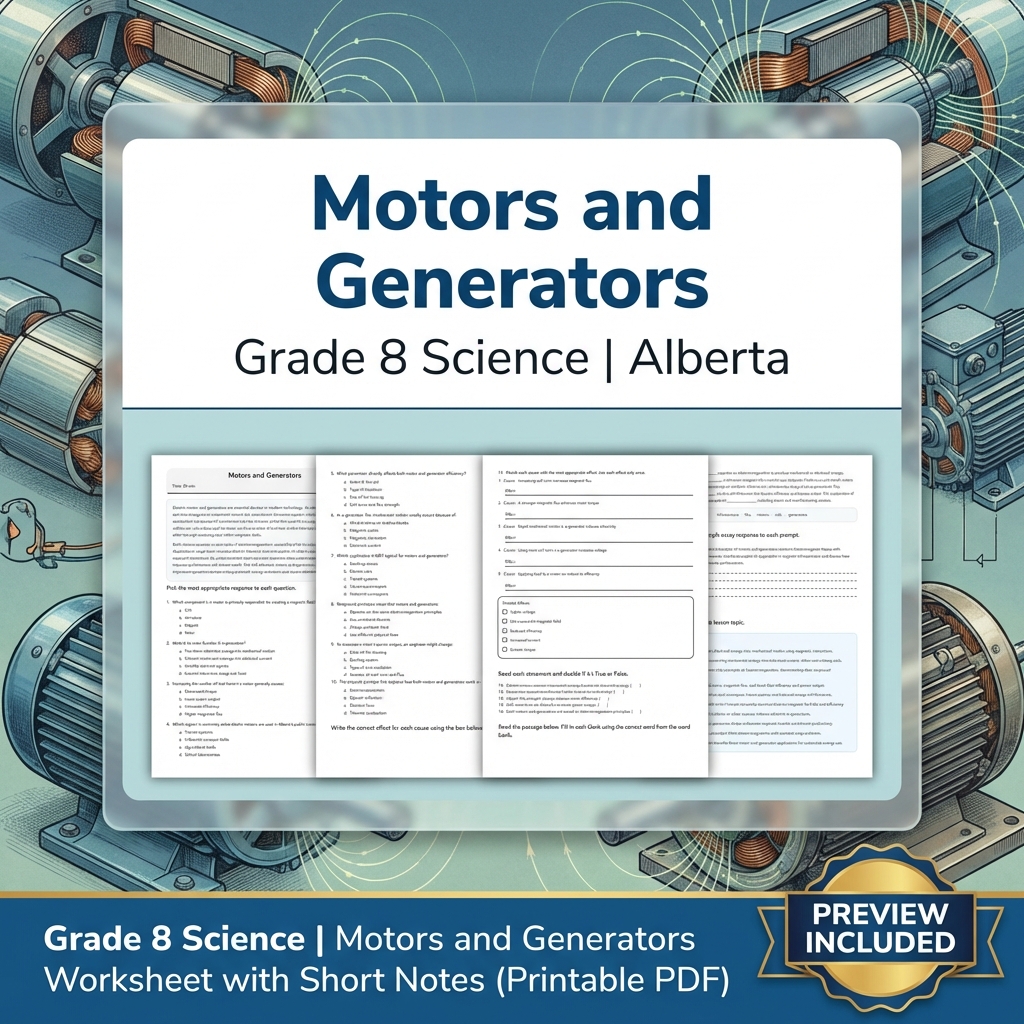 Grade 8 Science Worksheet Bundle | Alberta Standards | Year-Long Assessment Pack — included worksheet 32