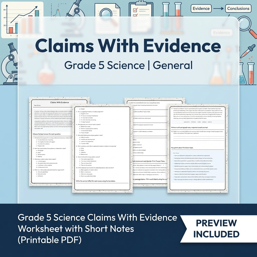 Grade 5 Science Lesson Group: Comprehensive Worksheets & Activities — included worksheet 3