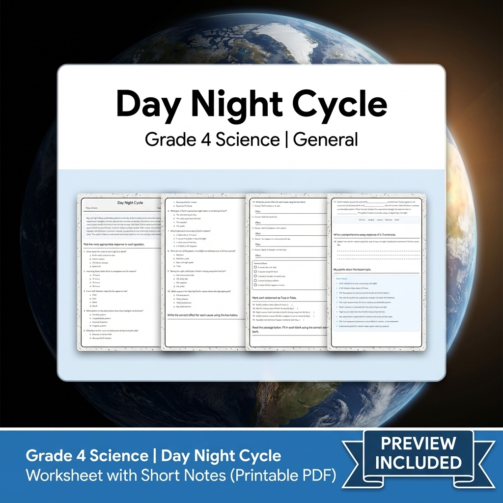 Grade 4 Science Weather and Earth Cycles Lesson Bundle — included worksheet 4