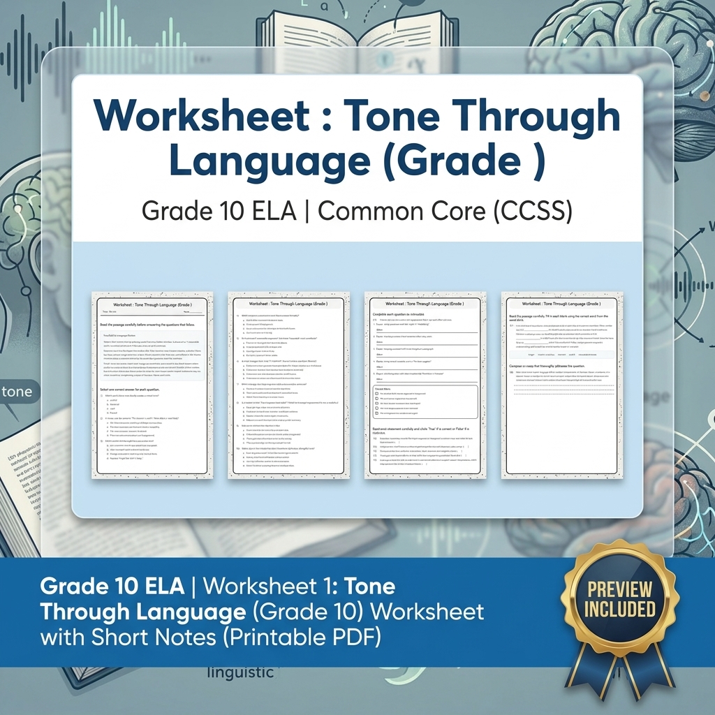 Grade 10 Source Integration & Writing Skills ELA Full-Year Bundle (CCSS) — included worksheet 22