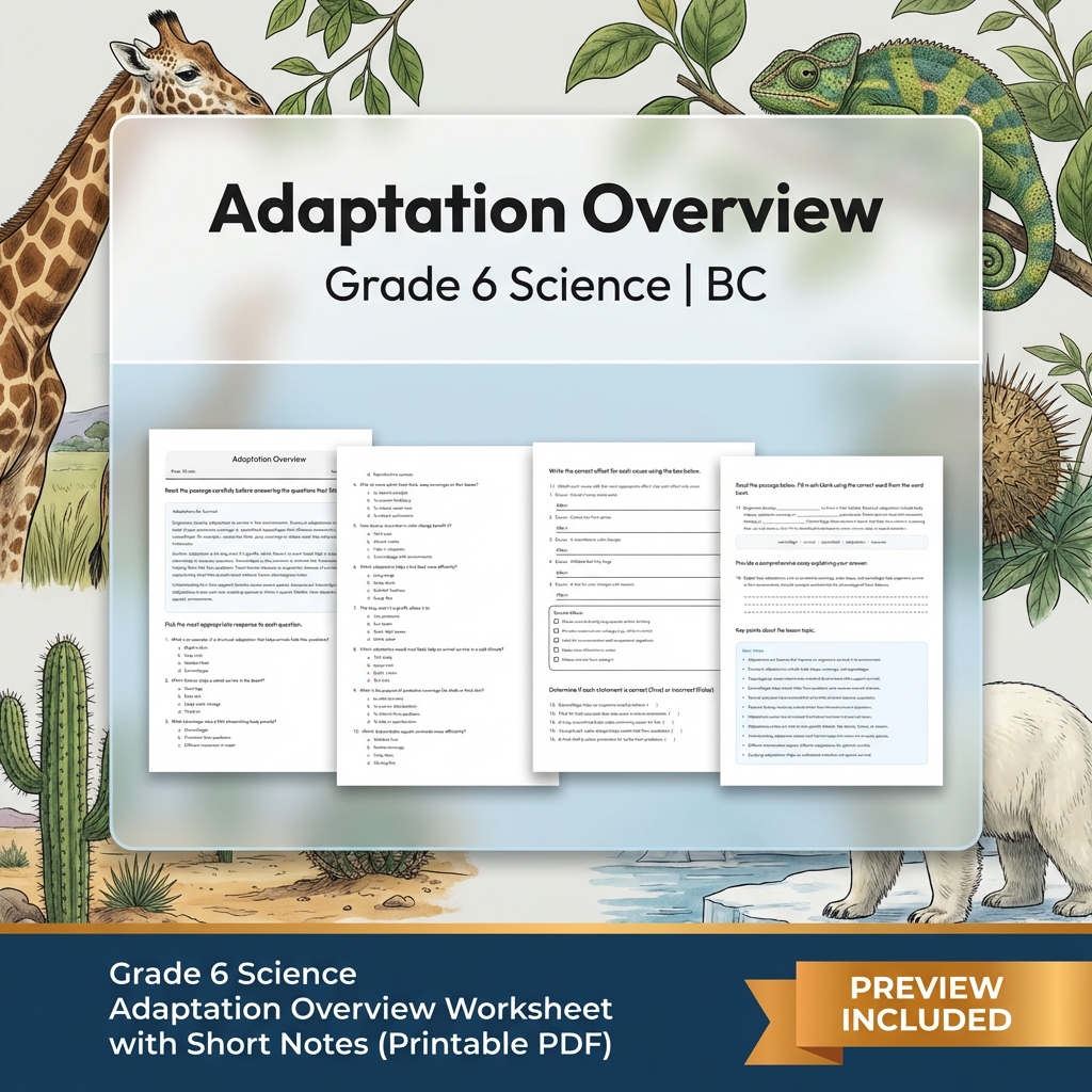 Grade 6 Science BC Ecosystems & Environmental Processes Worksheet Pack Full Year — included worksheet 31