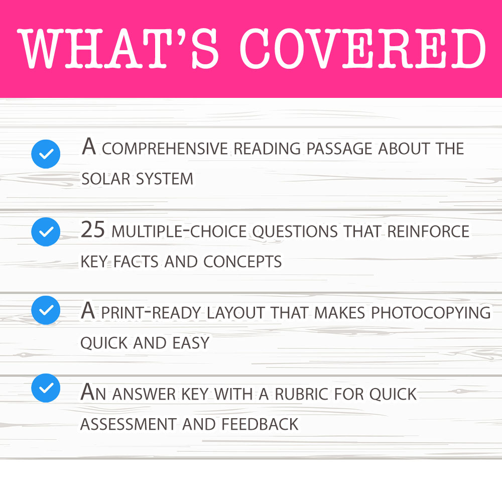 Grade 8 Science worksheet worksheet — 8th Grade Science — The Solar System Worksheet for Mastering Celestial Bodies — page 2