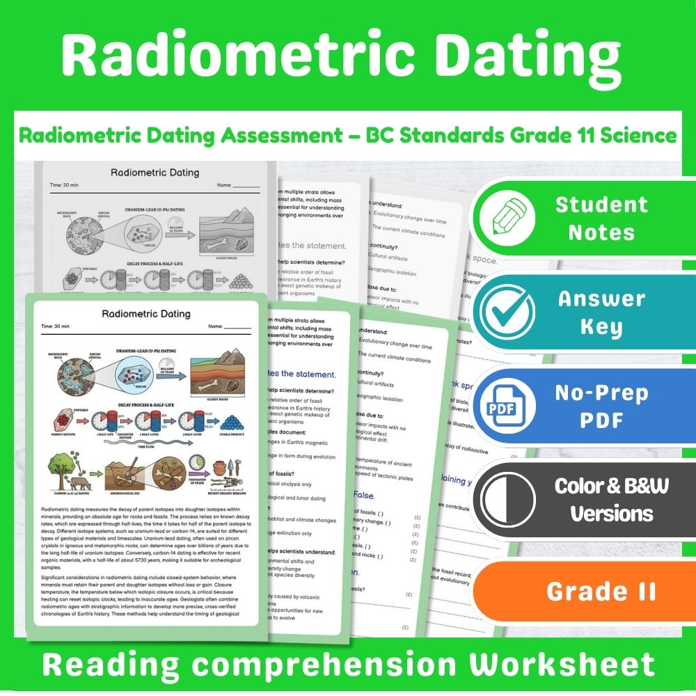 Grade 11 Science Assessment | Plate Tectonics BC Standards Mini Bundle — included worksheet 6