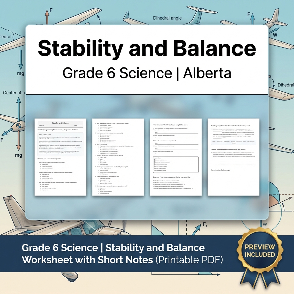 Grade 6 Science Alberta | 60-Worksheet Comprehensive Science Bundle  — included worksheet 39