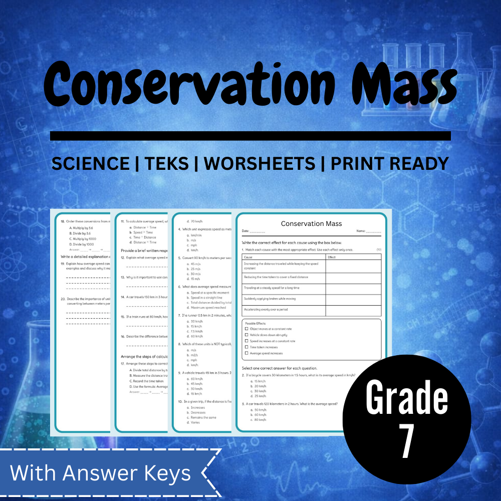 Grade 7 Science Worksheet Bundle – Ecosystems, Atomic Structure & Forces (TEKS Aligned) — included worksheet 26