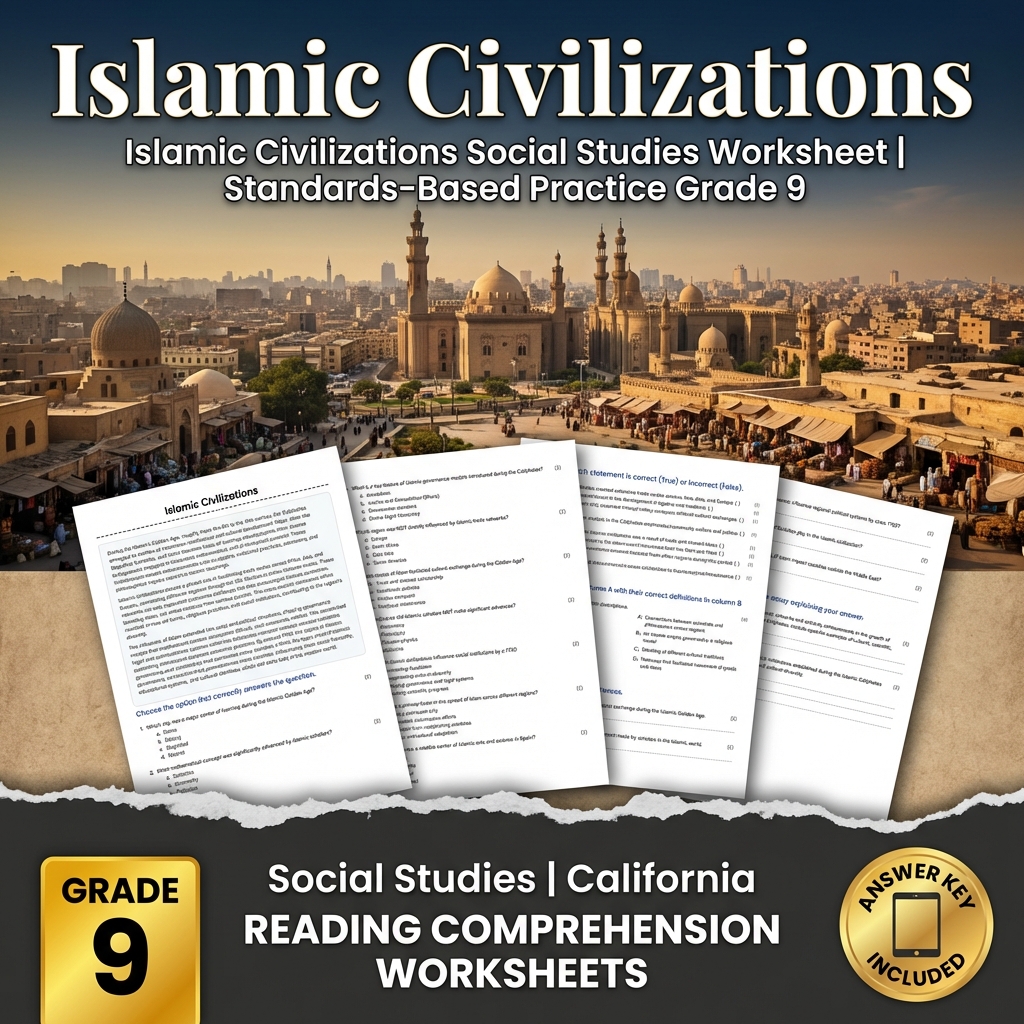 Islamic Civilizations Social Studies | Standards-Based Practice Grade 9