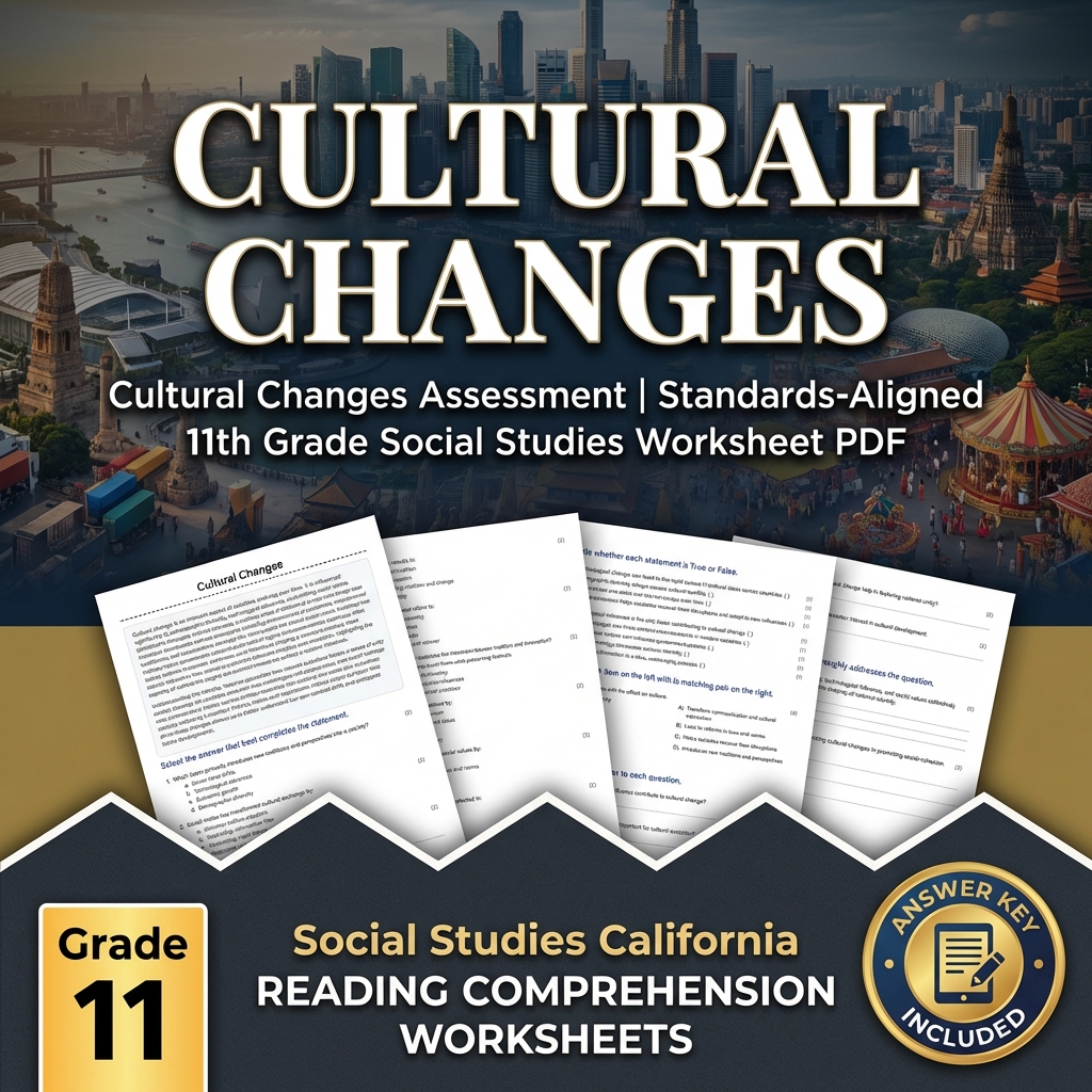 Cultural Changes Assessment | Aligned 11th Grade Social Studies Worksheet PDF