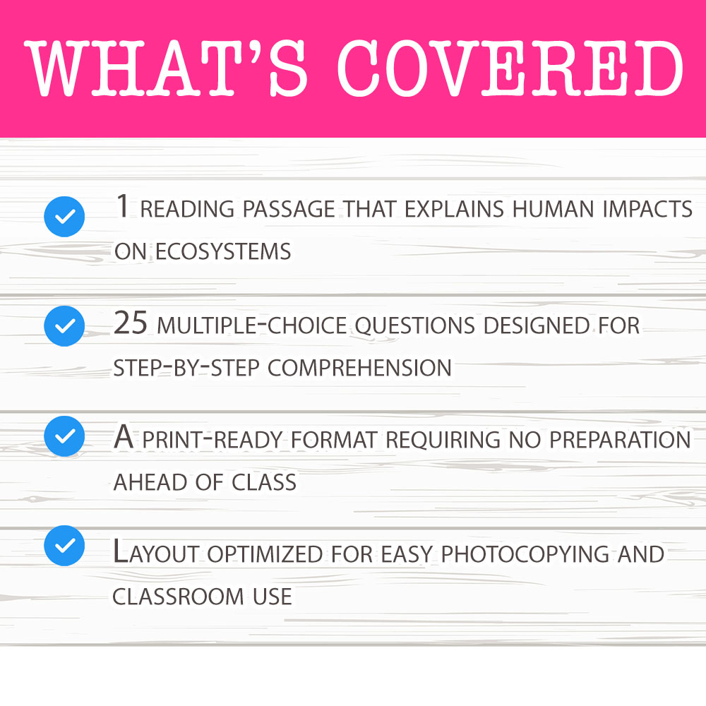 Grade 6 Science worksheet mcq paper worksheet — Grade 6 Science — Human Impacts Worksheet MCQ Paper for Mastery — page 2