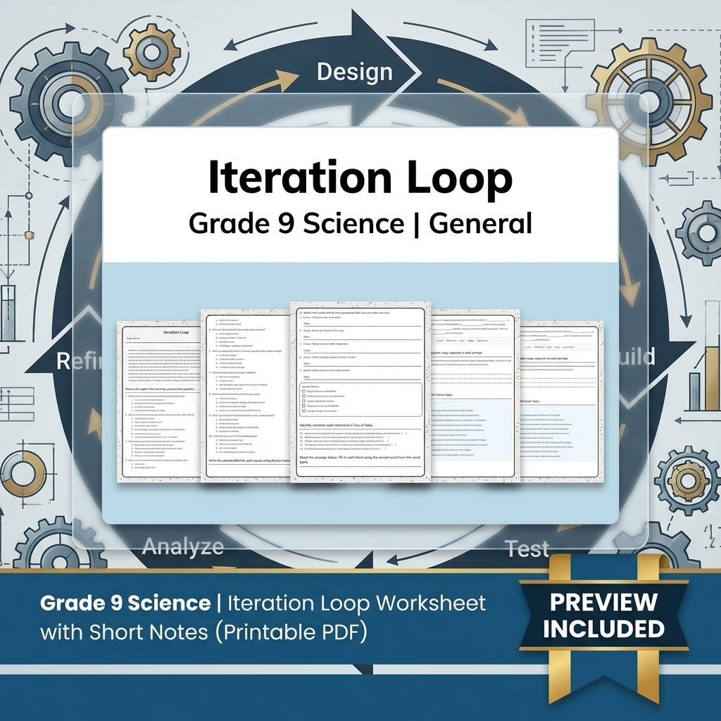 Grade 9 Engineering Design Science Lesson Bundle: General Framework — included worksheet 3