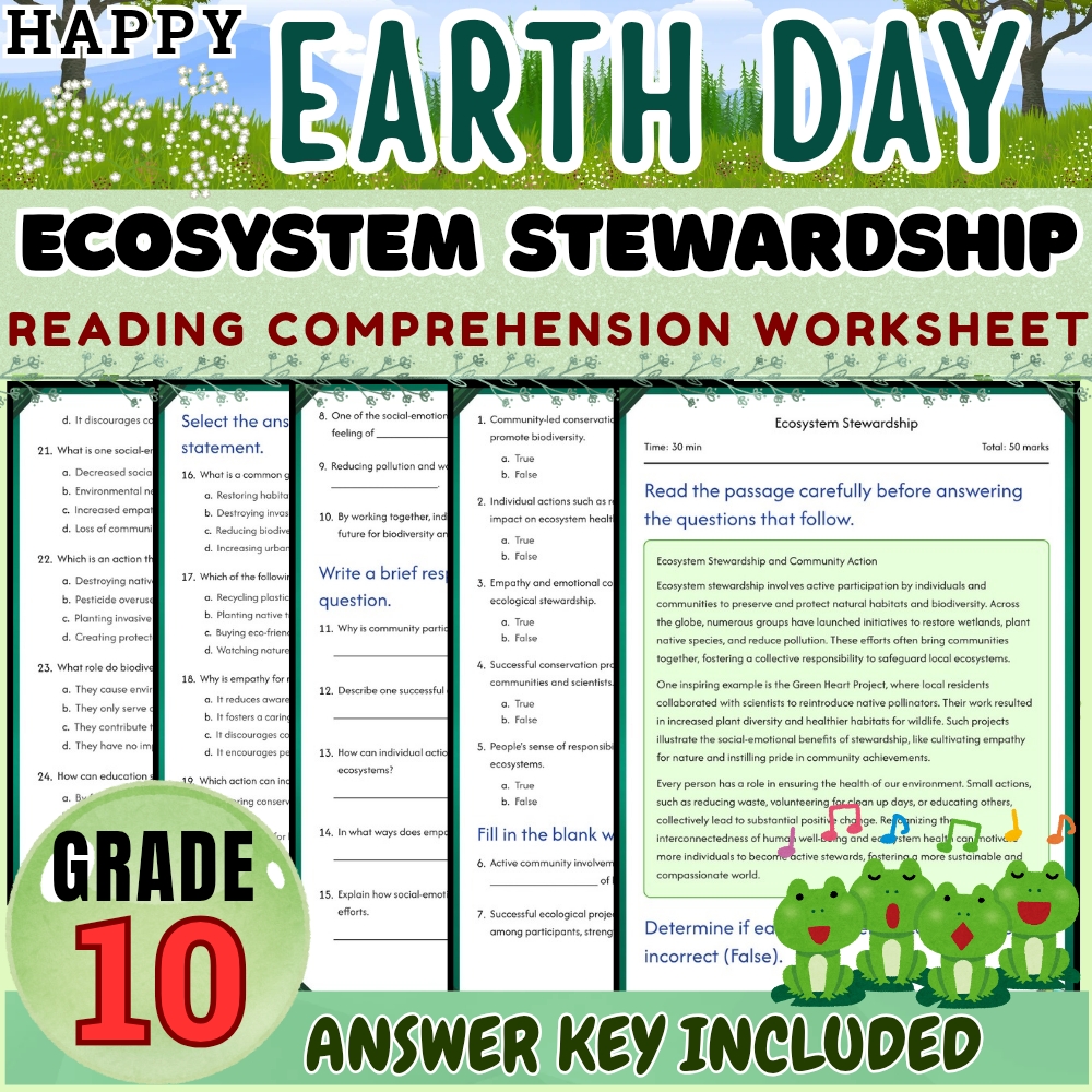 Grade 10 Science | Seasonal Environmental Challenges & Earth Day Unit Bundle — included worksheet 3