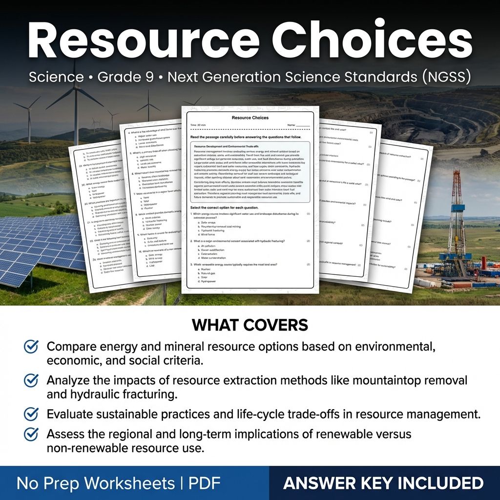 Grade 9 Science Worksheet Bundle | Physics, Biology, Earth & Energy Topics — included worksheet 28
