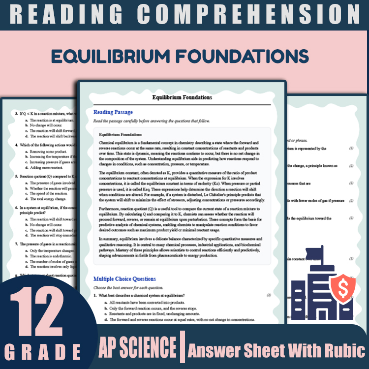 Grade 12 Science reading worksheets worksheet — 12th Grade Science | Equilibrium Foundations Reading Worksheet (PDF + Rubr…