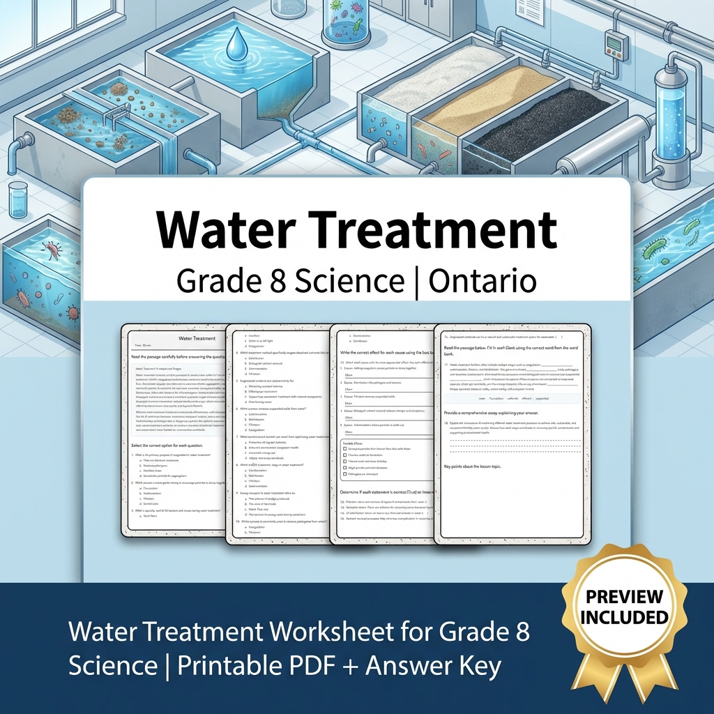 Grade 8 Science Watershed and Water Systems Lesson Group – Ontario Framework — included worksheet 7