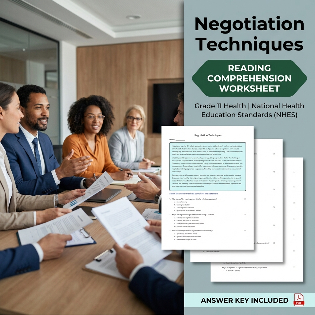 Grade 11 Health Worksheet Bundle – Interpersonal Skills & Advocacy NHES Aligned — included worksheet 21