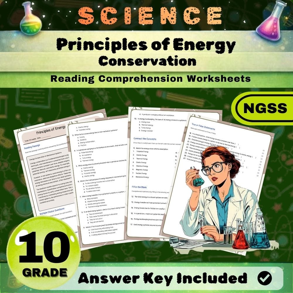 Grade 10 Science NGSS Bundle | Worksheets for Earth, Life & Physical Sciences — included worksheet 31