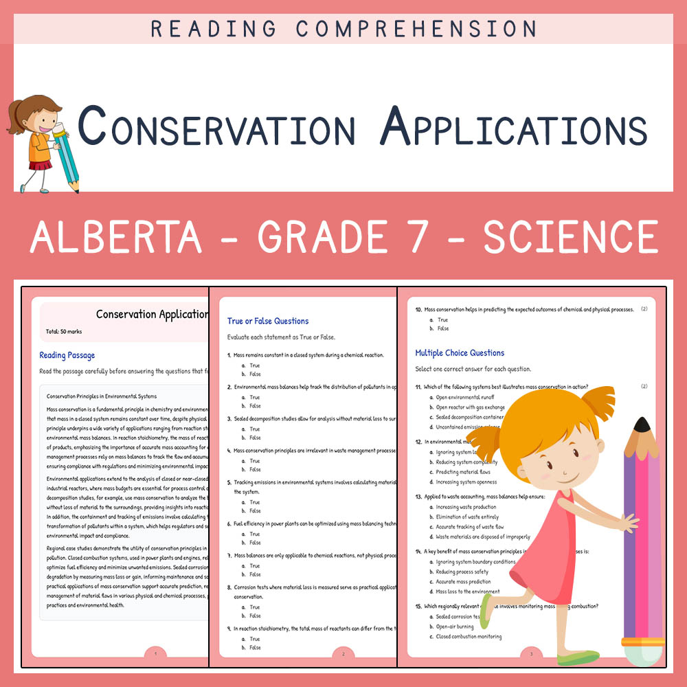 Grade 7 Science worksheet elena worksheet — Grade 7 Science | Conservation Applications Worksheet Elena | Alberta — page 1