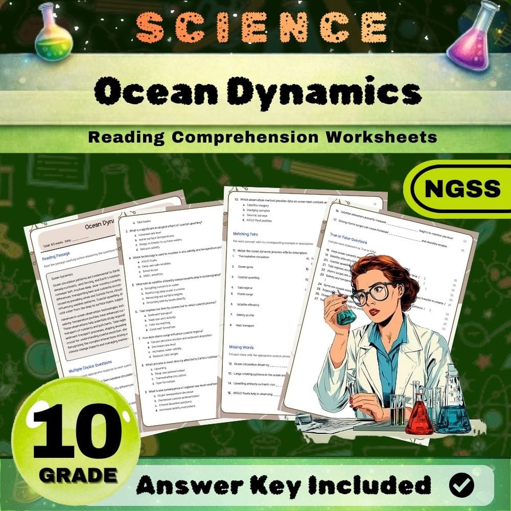 Grade 10 Science NGSS Bundle | Worksheets for Earth, Life & Physical Sciences — included worksheet 32