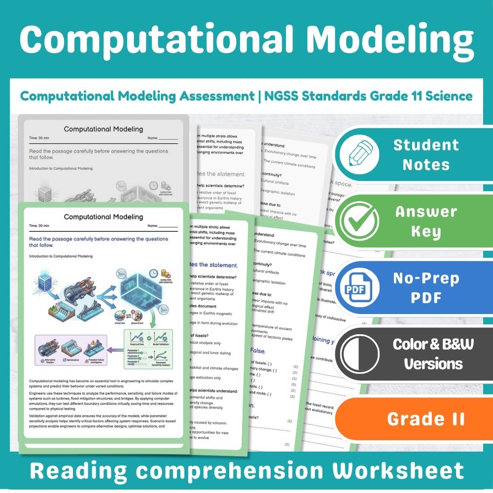 Grade 11 Science - Systems Thinking & Design Assessment | NGSS Standards-Aligned — included worksheet 2