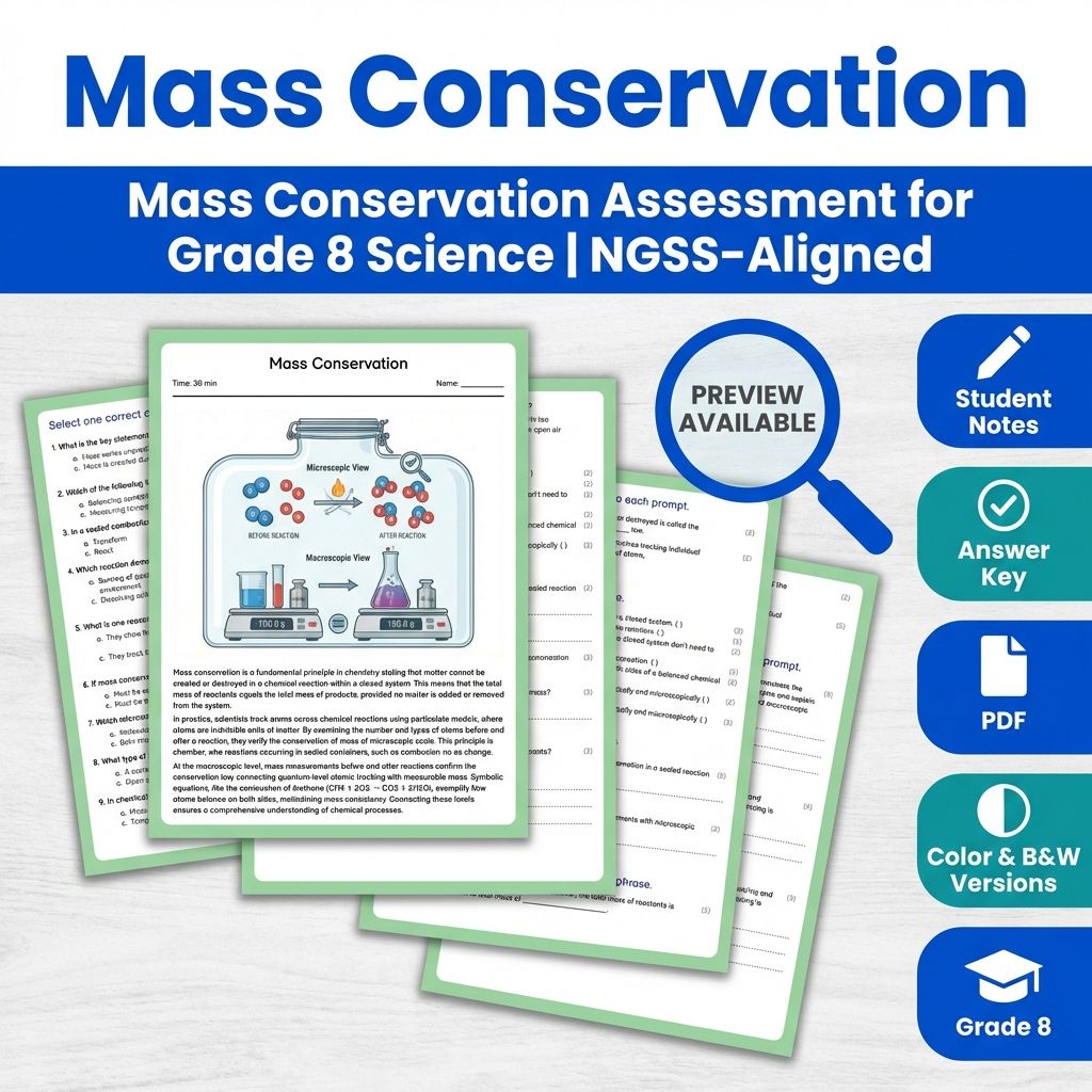Grade 8 Science Full Year Bundle | NGSS Assessment Worksheets & Resources — included worksheet 21