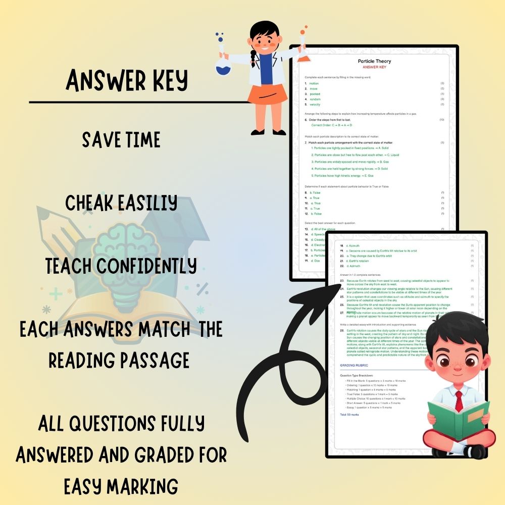 Grade 9 Science worksheet worksheet — Grade 9 Science | Particle Theory Worksheet (Answer Key) – Ontario Standard — page 3