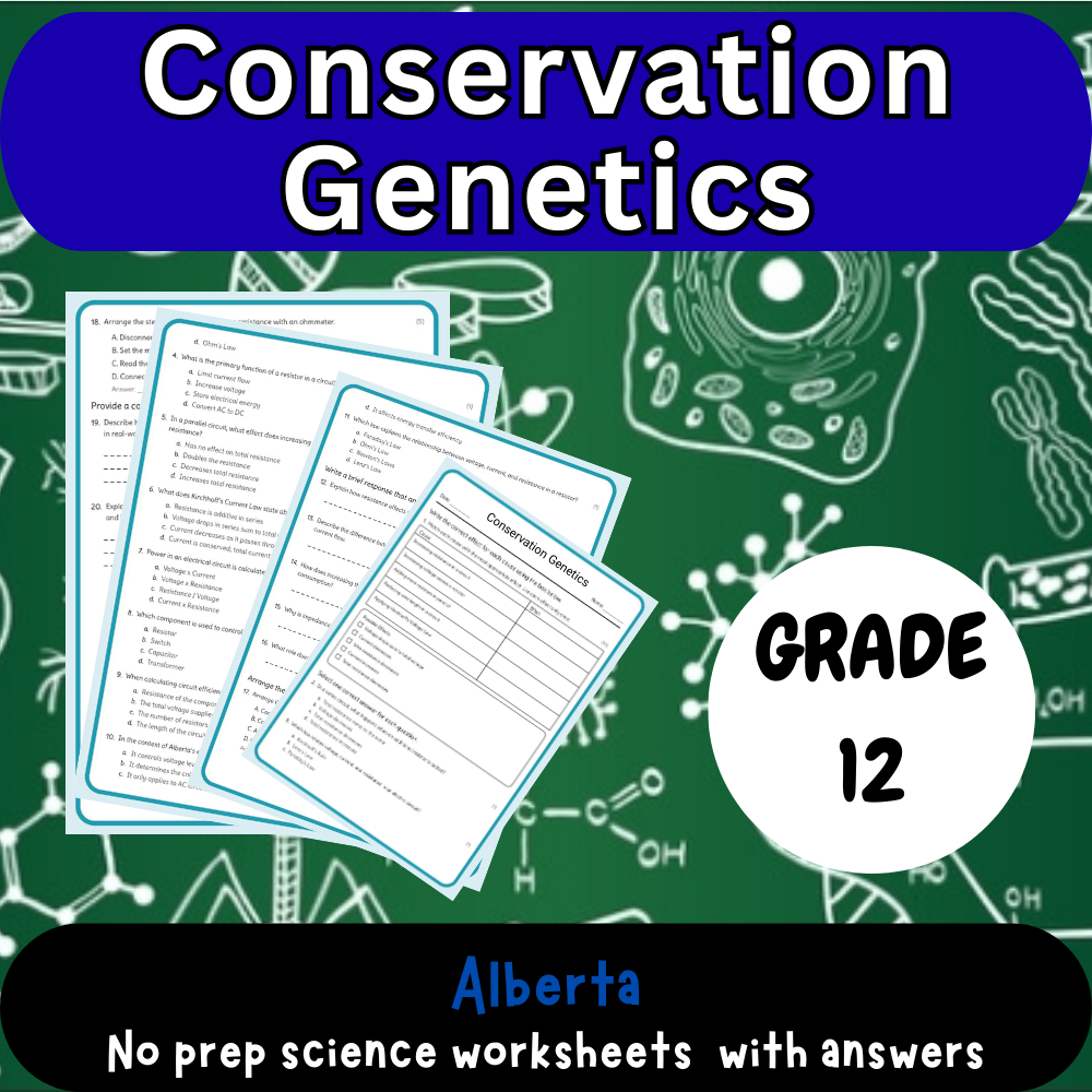 Grade 12 Science – Conservation Genetics Worksheet (PDF)