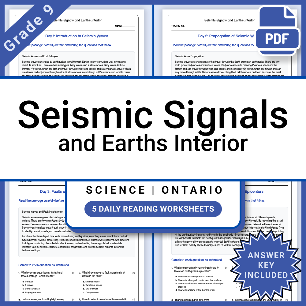 Grade 9 Science Lesson Group Bundle – Earth Systems & Planetary Concepts — included worksheet 7