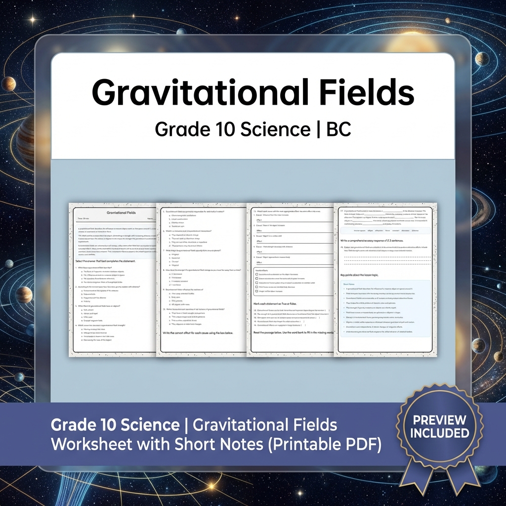 Grade 10 Science Bundle | Physics, Energy & Forces | Full Year Curriculum — included worksheet 30