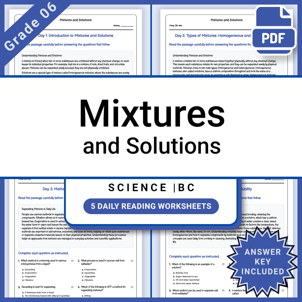 Grade 6 Science Lesson Group Bundle | Inquiry-Based Science Activities — included worksheet 5