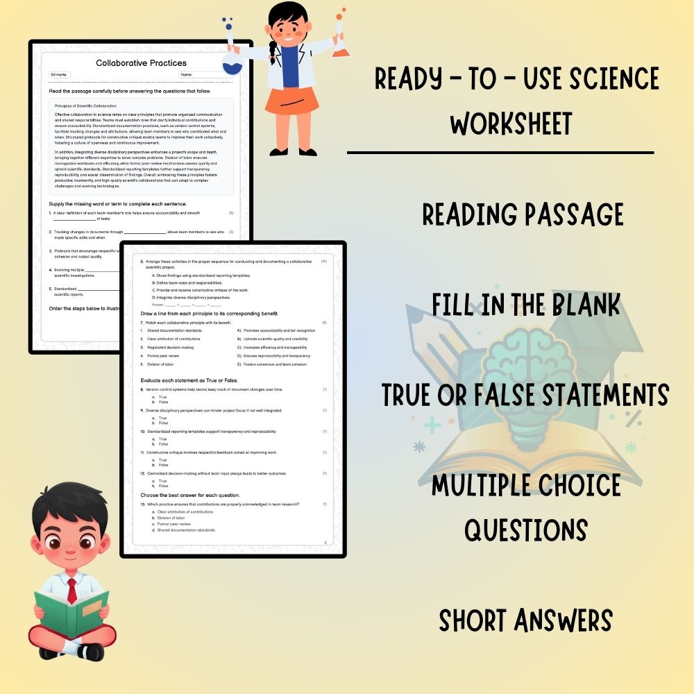 Grade 6 Science worksheet worksheet — 6th Grade Science | Collaborative Practices Worksheet (PDF) — page 2