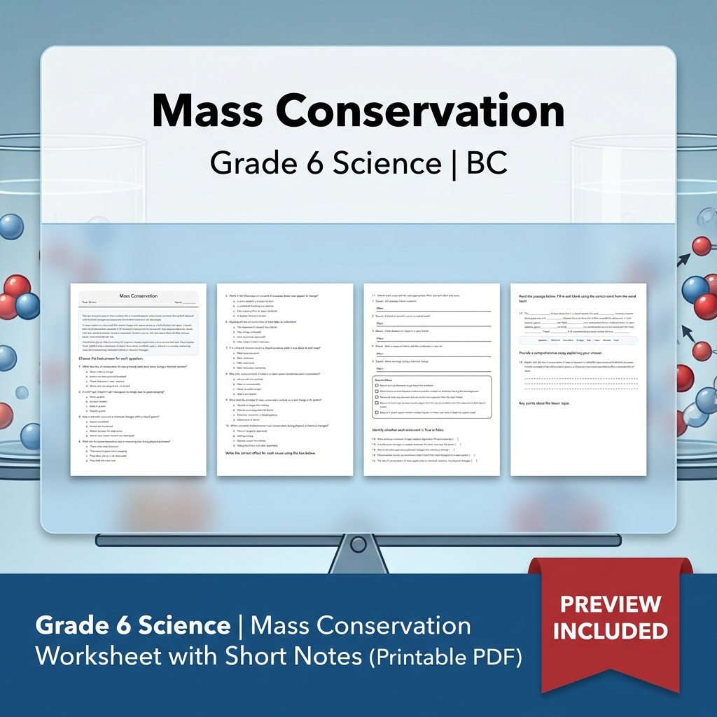 Grade 6 Science | Matter, Properties & Change UNIT Worksheet Bundle  — included worksheet 7