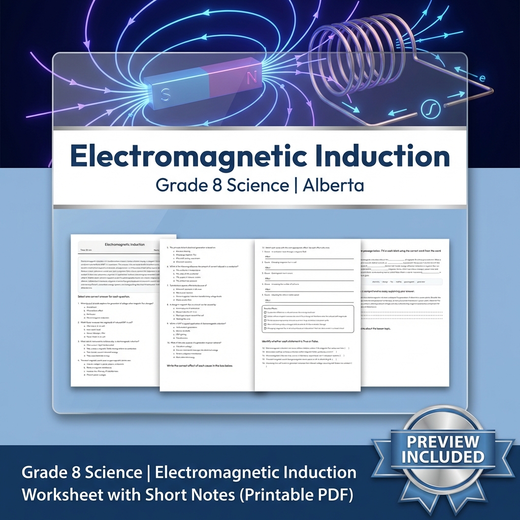Grade 8 Science Worksheet Bundle | Alberta Standards | Year-Long Assessment Pack — included worksheet 33