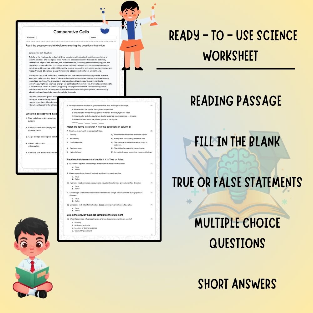 Grade 8 Science worksheet worksheet — Grade 8 Science | Comparative Cells Worksheet (PDF) - Ontario Standards — page 2