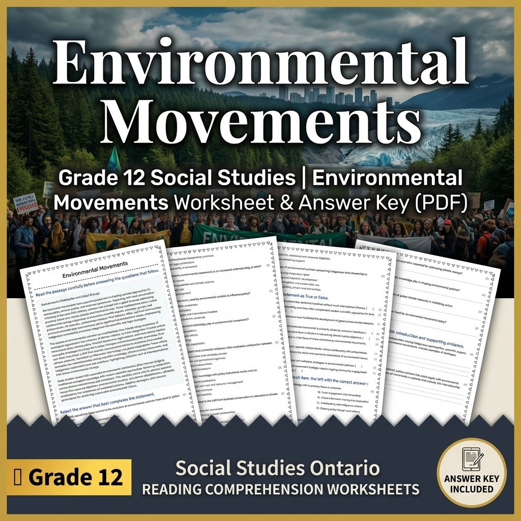 Grade 12 Social Studies | Environmental Movements Worksheet & Answer Key (PDF)